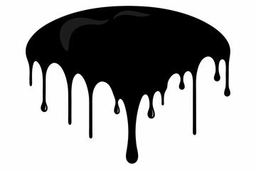 Dripping Paint Silhouette Vector, Horror Halloween Drip Effect. Vector illustration