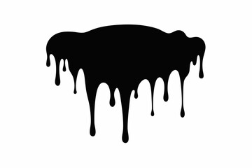Dripping Paint Silhouette Vector, Horror Halloween Drip Effect. Vector illustration
