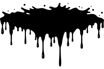 Dripping Paint Silhouette Vector, Horror Halloween Drip Effect. Vector illustration