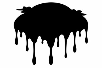 Dripping Paint Silhouette Vector, Horror Halloween Drip Effect. Vector illustration