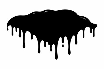 Dripping Paint Silhouette Vector, Horror Halloween Drip Effect. Vector illustration