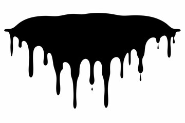 Dripping Paint Silhouette Vector, Horror Halloween Drip Effect. Vector illustration