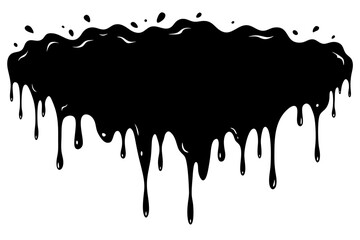 Dripping Paint Silhouette Vector, Horror Halloween Drip Effect. Vector illustration