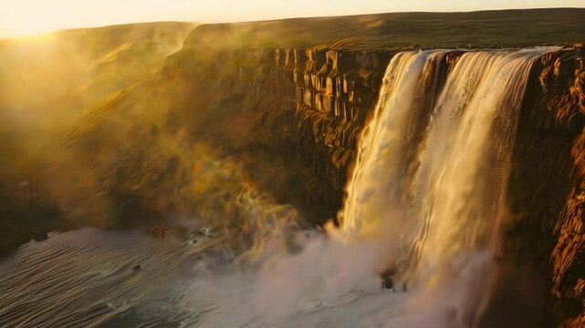 waterfall in the mountains