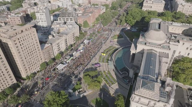 Aerial view of Brooklyn's Labor Day Parade