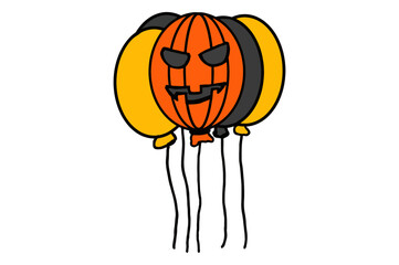 bunch of Halloween Pumpkin Head Balloons
