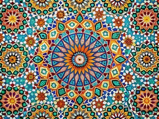 Obraz premium Ornamental Arabic Seamless Pattern - Long Exposure Moroccan Background for Elegant Design
