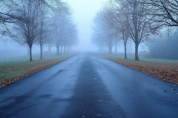 Obraz premium Thick White Fog Background in Nature