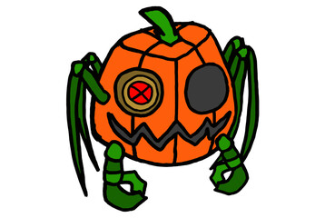 Halloween Pumpkin Head Crab Robot
