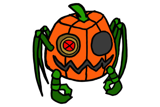 Halloween Pumpkin Head Crab Robot