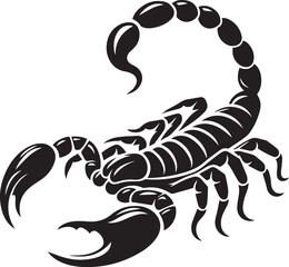 Scorpion animal silhouette tattoo vector art illustration.