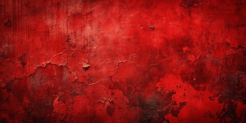 A Crimson Canvas of Time, A Wall Worn By Years, Its Surface Unveiling Stories of a Bygone Era