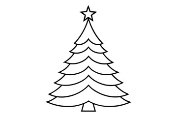 Christmas Tree | isolated vector silhouette illustration on white background