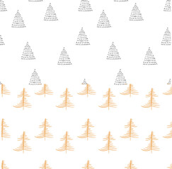 Christmas tree. a Christmas tree painted in the doodle style. seamless pattern with Christmas trees. a beautiful pattern for gift wrapping and packages. for printing textiles and paper.new Year's mood