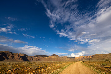 Gravel road through the mountains
