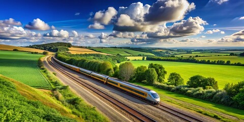 Passenger Train Racing Through Suffolk Countryside in 4K Quality