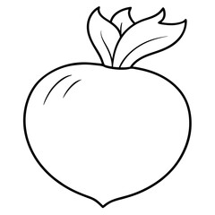  Kohlrabi line art vector illustration 