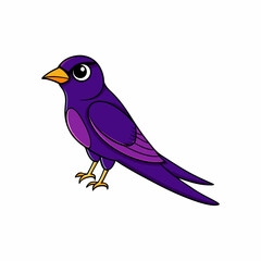 Purple martin cartoon art vector illustration