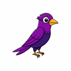 Purple martin cartoon art vector illustration