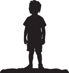 silhouette art boy standing illustration Ai Generated