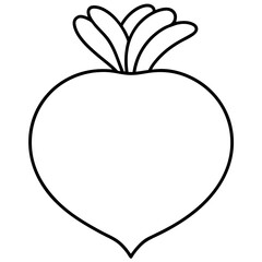 Turnip line art vector illustration 