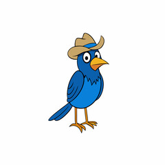 Western bluebird cartoon art vector illustration