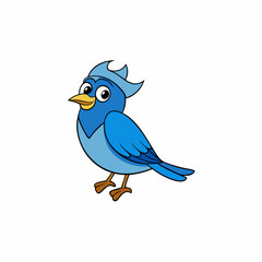 Western bluebird cartoon art vector illustration