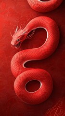 Fototapeta premium Happy Chinese New Year 2025,Year of the snake zodiac sign,Snake illustration and design,Asian elements gold paper cut style,Lunar new year concept,New Year card 2025.