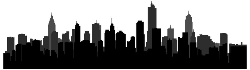 black and white city silhouette without background © KRvisualPRO