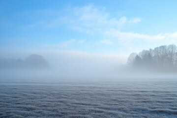 Obraz premium Thick White Fog Background in Nature