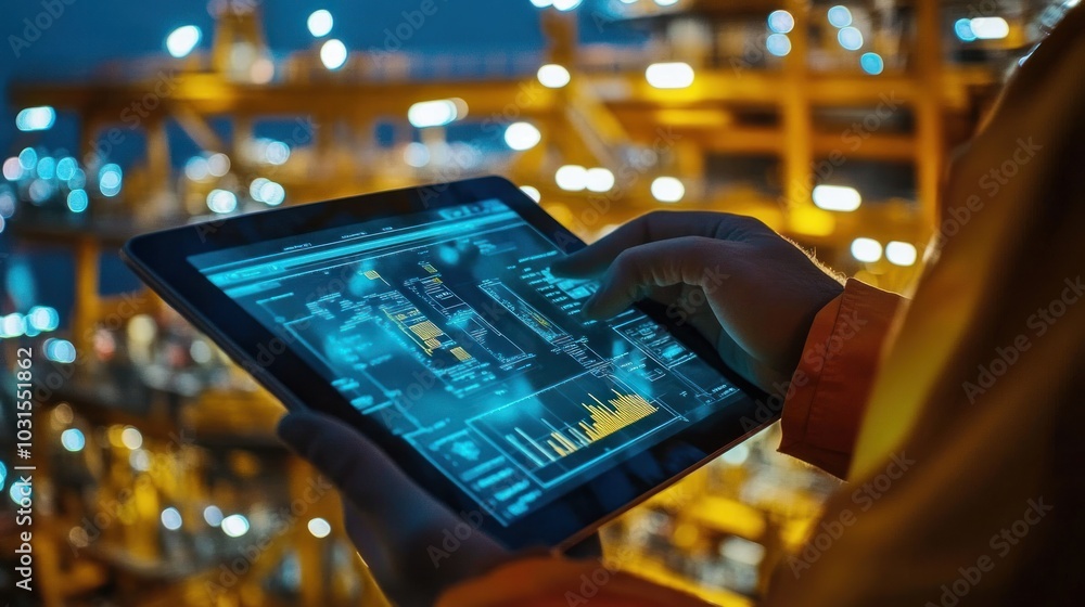 Poster real-time drilling data displayed on a tablet, allowing the operator to make critical decisions for 
