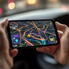 Mobile Dashboard Displaying Augmented Reality Road Maps
