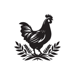 Chicken silhouette vector design art illustration