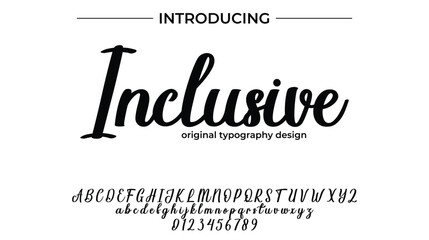 Inclusive Font Stylish brush painted an uppercase vector letters, alphabet, typeface