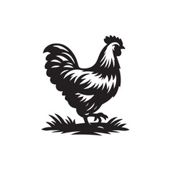 Chicken silhouette vector design art illustration