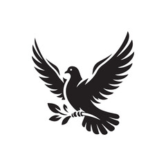 Dove silhouette vector design symbol illustration.