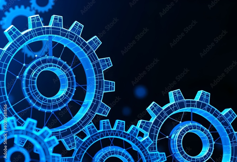 Aufkleber technology cogwheels machinery and engineering automation network process process