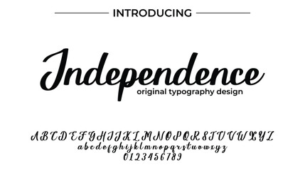 Independence Font Stylish brush painted an uppercase vector letters, alphabet, typeface