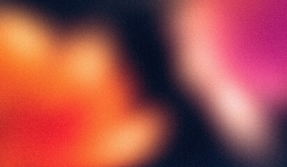 Orange magenta red vibrant color flow grainy gradient backdrop design background. Glowing, bright, shine, noise texture effect