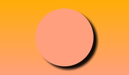  3D pink circular podium top view for product display with yellow gradient background mockup