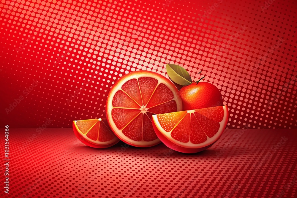 Poster Red Vector Minimal Background with Layered Slices and Halftone Texture for Modern Design Projects