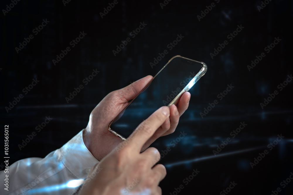 Aufkleber future network concept hand touching the universe, a conceptual shift in digital transformation for 