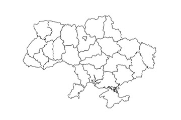Ukraine map outline, linear doodle illustration. isolated on white background for website layouts,background,education, precise,customizable,Travel worldwide,map silhouette backdrop,earth geography.