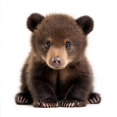 Fototapeta premium Black Bear Cub Isolated