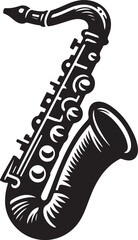 Creative saxophone silhouette vector illustration design