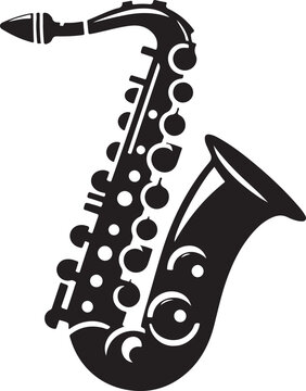 Creative saxophone silhouette vector illustration design
