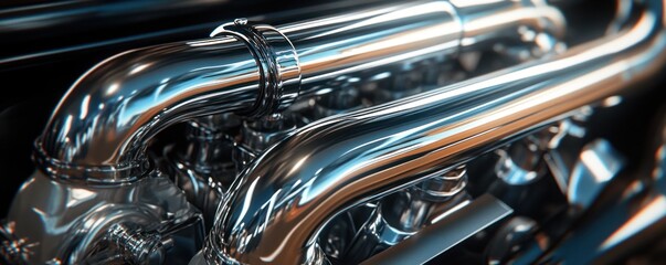 Chrome Engine Close Up