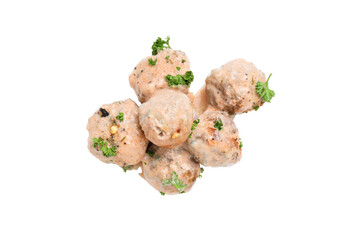 PNG, meatballs, isolated on white background.