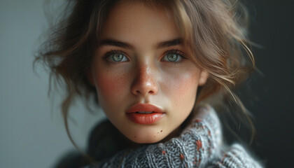 simple beauty girl face portrait 