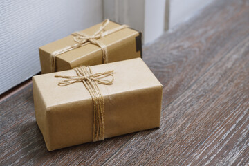 Gift boxes waiting next to the door